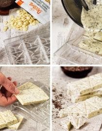 Dubai Kunafa Stor Sjokoladeplate Pralinform 4 stk Polykarbonat-Decora flerfarget
