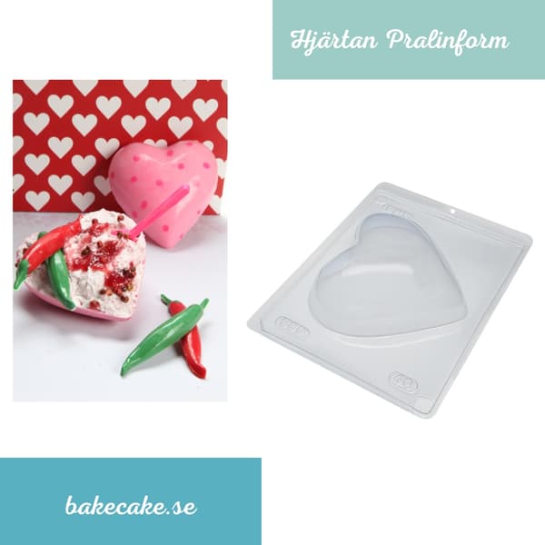 Pralinform Stort Hjerte Sjokoladeform 500g - BWB 46 - Spesiell 3-delt form