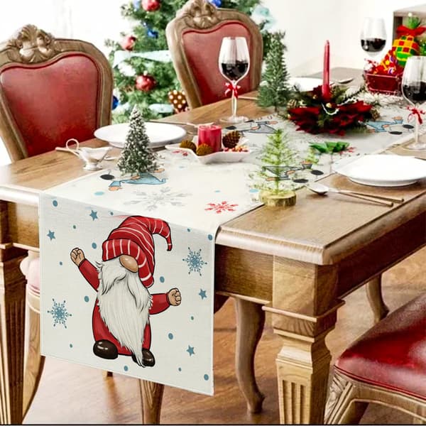 Christmas Table Runner, Christmas Table Decoration, Rectangular Christmas Table Runner Tablecloth for Christmas Table Decorations 33 x 180 cm