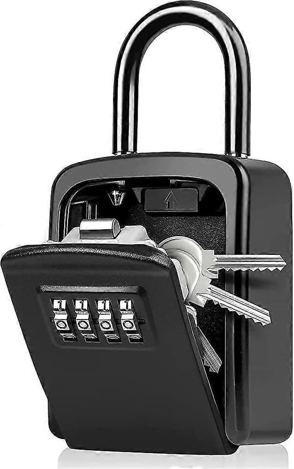 Key Security Box, 4-Digit Combination Key Lock Box with Removable Hook, Resettable