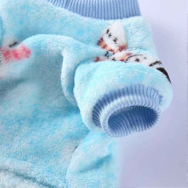 Julepyjamas til hunde og katte med snefnugmønster, varm, blå, størrelse M