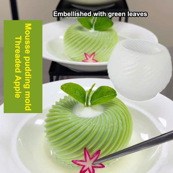 Spiral Epleform Mousse Desserter Kakeform Silikonform Gjenbrukbar A1