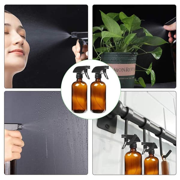 Brune glassflasker 250ml: UV-beskyttelse, sprayhode, trakt Brun brown