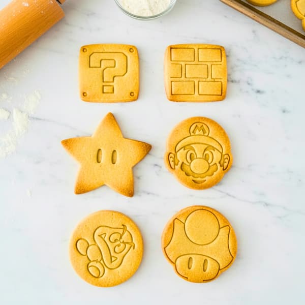 6-pack kakformar 8 cm | Inspirerade Mario Bros Röd M
