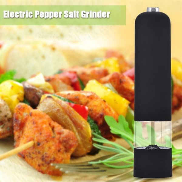 Automatic Salt & Pepper Grinder Electric Herb Pepper Spice Grinder Svart black