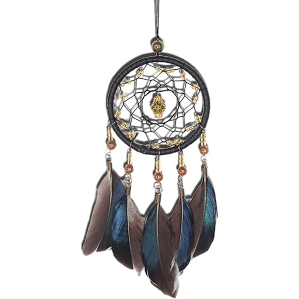 Fjerdrømmefanger, håndvævet drømmefanger, håndlavet