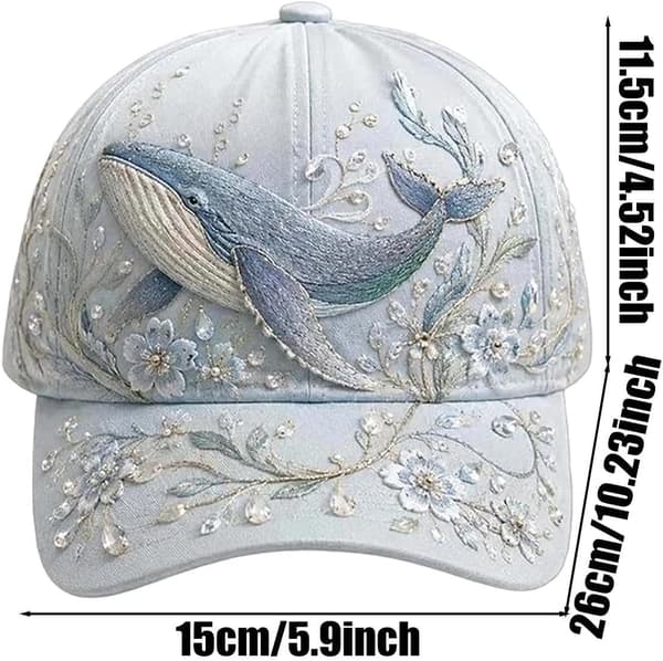 baseballcaps for kvinner brodert justerbart hodeplagg med sjødyrtrykk d - d