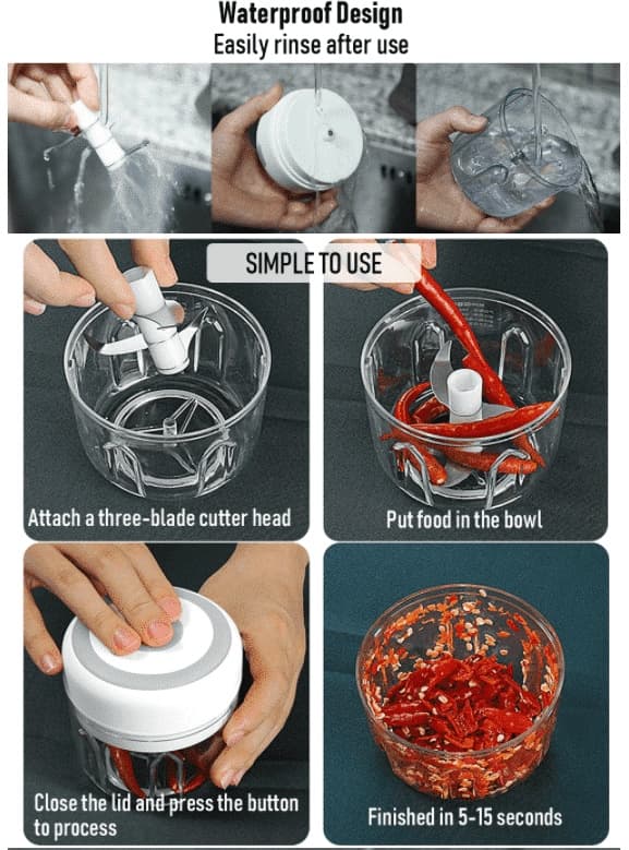 Rechargeable Mini Chopper (USB) 100 or 25 256 100 ml. Vit