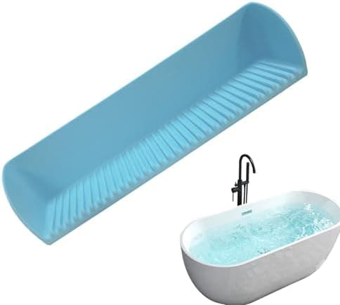 Badekar sprutbeskyttelse, dusjsprutbeskyttelse for badekar - Sklisikre vanntette baderomstilbehør, oppbevaring for badeleker for barn småbarn baby [DB] Blå Blue