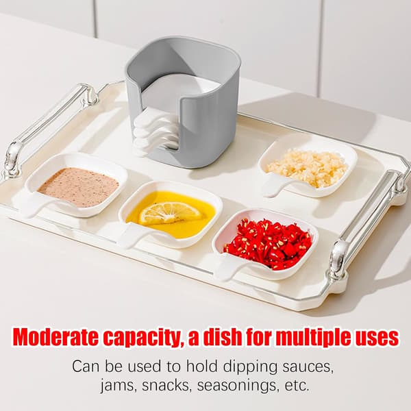 Sauce bowl, dip bowl, serving tray, with handle, stackable, ideal for yogurt, cooking, restaurants (FMY)
