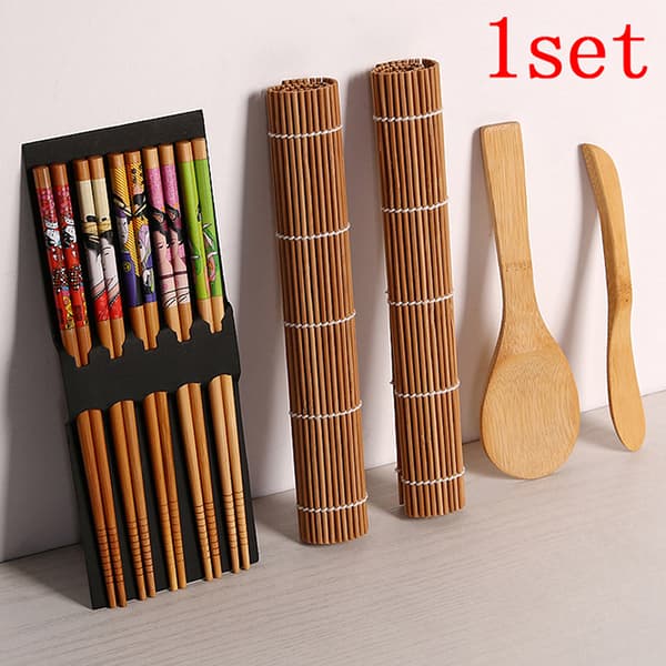 14 stk/sett DIY Bambus Sushi Maker Sett Ris Sushi Lagingssett Rull