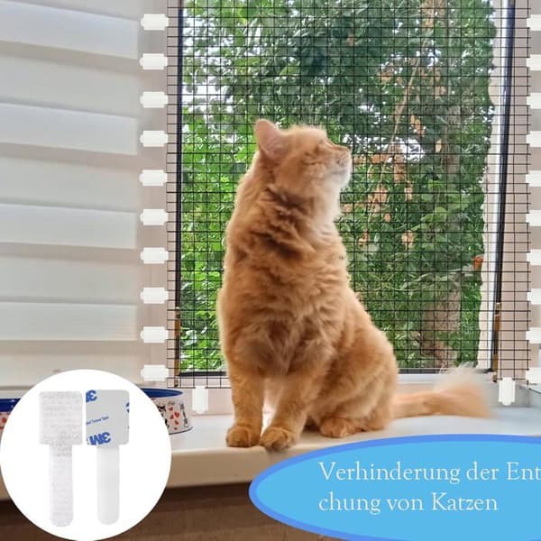 60 selvklæbende udendørskroge til fastgørelse af kattenet på altaner. Ingen boring nødvendig. 3M-model