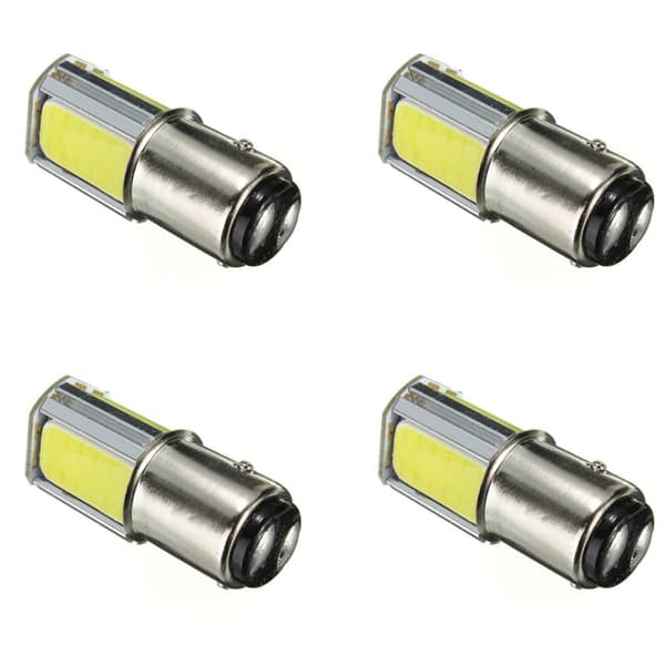 8 x 1157 BAY15D COB LED Bilbrems Blinklys Baklys DC 12V Hvit