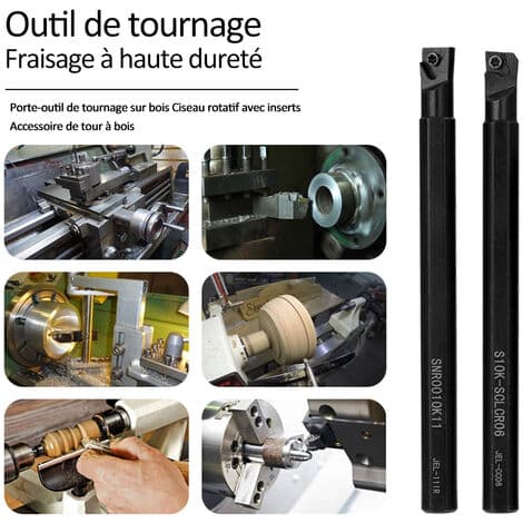 9-piece Indexable Insert Set with High Hardness, Metal Milling Cutter, Lathe Tool Holder, CNC with Wedge, 10mm Blade