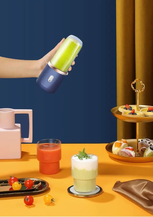 Bærbar smoothie-blender, 400ml, blå