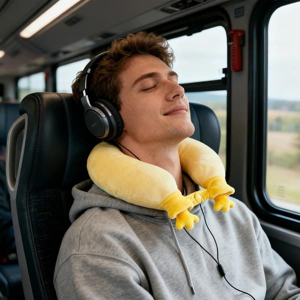Wärmflasche with cover U-shaped neck pillow Tierischem design -