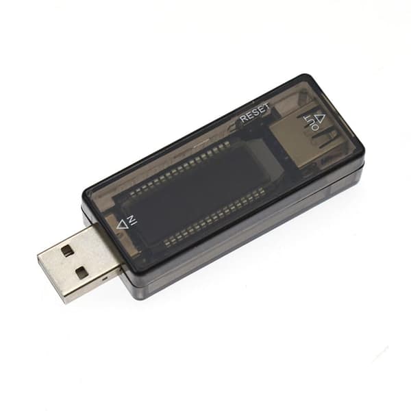 DC4-5V 12V 20V USB strømspændingskapacitetstester LCD-skærm sort skal 0-3A -