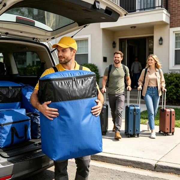 Store flyttetasker, opbevaringsbeholder til tøj, 140 l blå - Blau