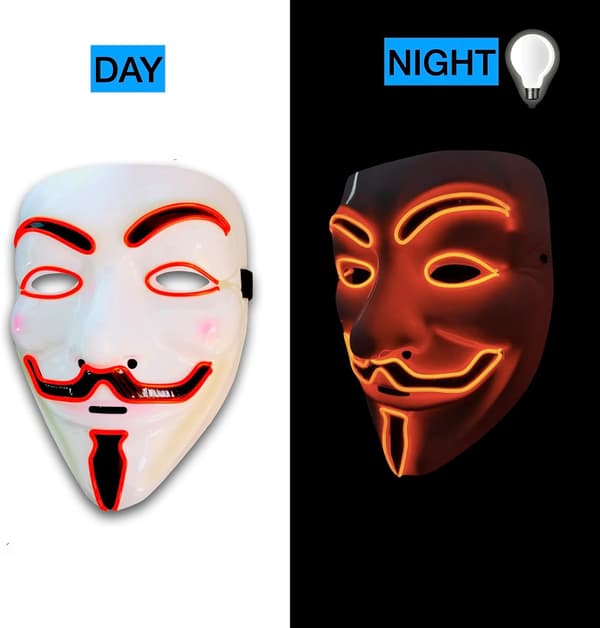 LED-maske til tråd lyser op til jul Halloween kostume Cosplay fest