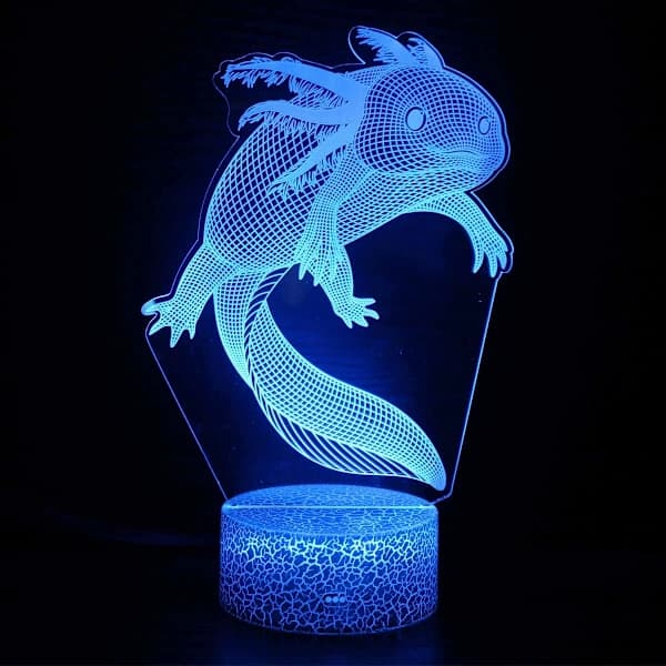 Axolotl 3D Illusion Lampe, Natlampe til Værelseslegetøj