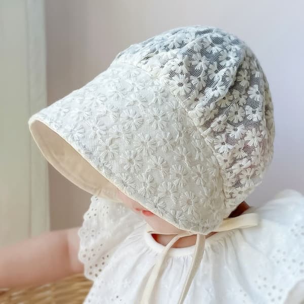 Baby spetshatt Nyfödd Blomsterhatt BEIGE TYP 2 TYP 2 beige