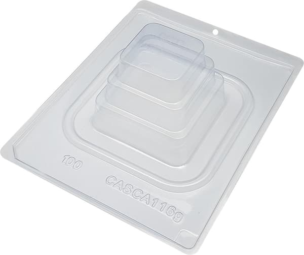 Pralineform Lagkage Chokoladeform - BWB 100 - Special 3-delt form Transparent transparent