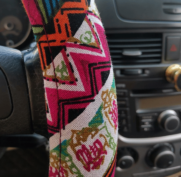 Fire årstider universelt brodert sommerfugl blomst lin rattrekk