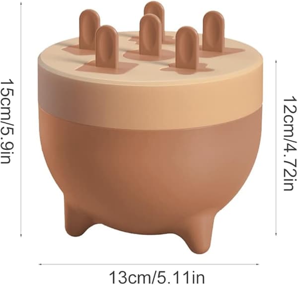Isform til ispinde, BPA-fri isform til ispinde, 6-hullers plastform, genanvendelige DIY-isforme til fremstilling af ispinde, sorbeter (pink)