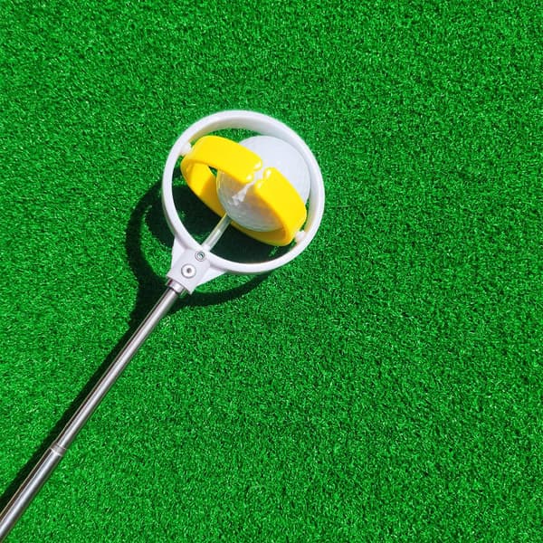 Teleskopisk golfboldopsamler i rustfrit stål til vand med golfboldopsamler Golftilbehør Golfgave til mænd Gul