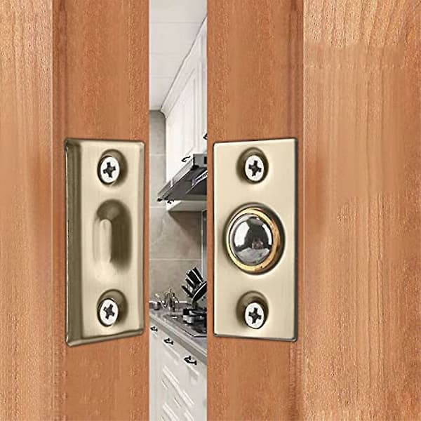 2-piece cabinet door latch adjustable roller in stainless steel