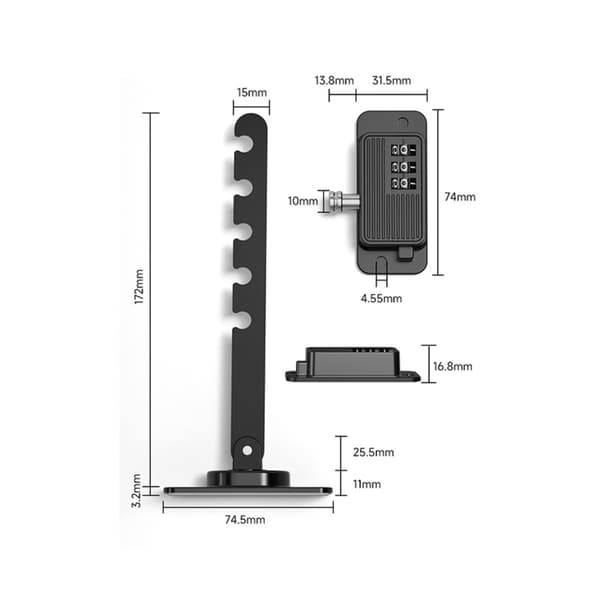 Window Restrictor Lock 2-pack with Ventilation Hook and Combination Lock, ABS+Iron, suitable for sliding glass doors, cabinets, drawers and refrigerators Black Black 212