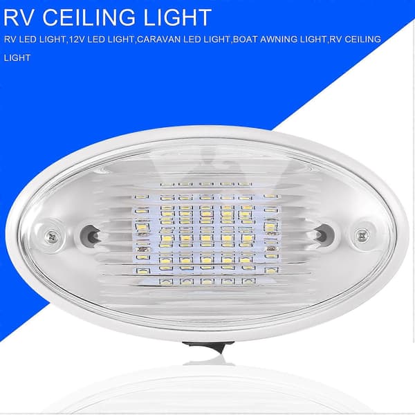 12V LED-lampe med bryter Bobil Båt Markise Anneks Bagasjerom Hvit