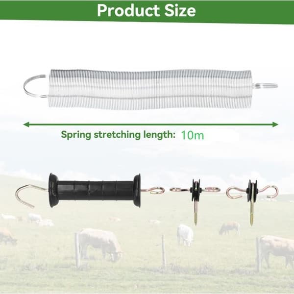 Gate and Fence Handle - 1 set, insulated, spring-loaded - Suitable for pastures and fences.