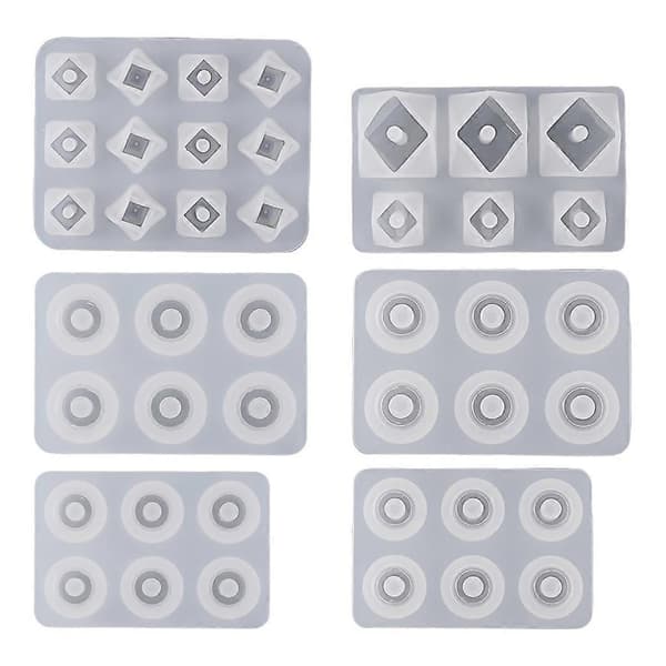 Perleform Perle med hul Støbeform til perlefremstilling Silikoneform Diamant Diamond L