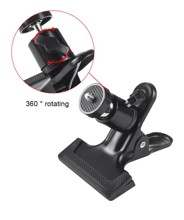 Metal Reflector Holder Clamp, Photo Studio Spring Clamp with 360°