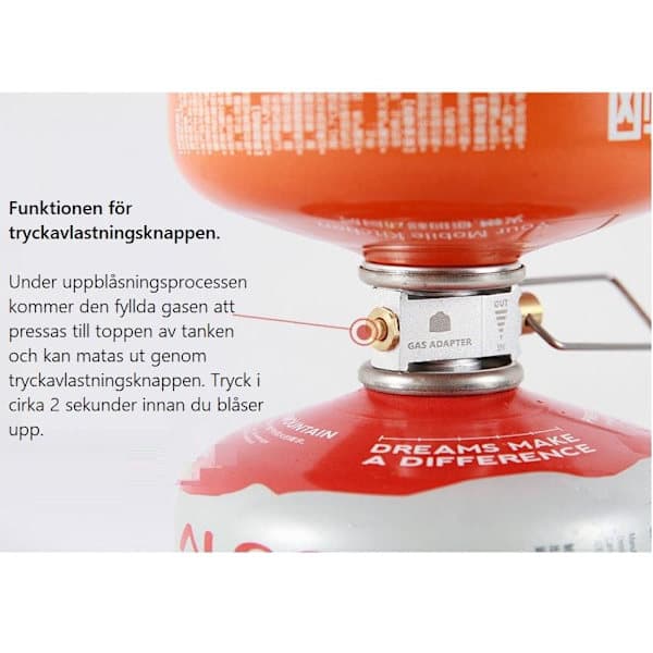 Camping Gassparer Plus Gasskonverter Shifter Refill Platt Tank Co Som bildet viser