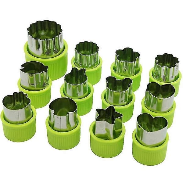 Stainless Steel Vegetable and Fruit Cutters - 12-Piece Set