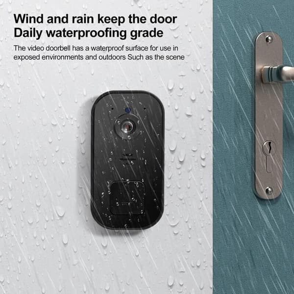 Wireless Video Doorbell Smart Doorbell Easy Installation Support 2.4G Wifi Black