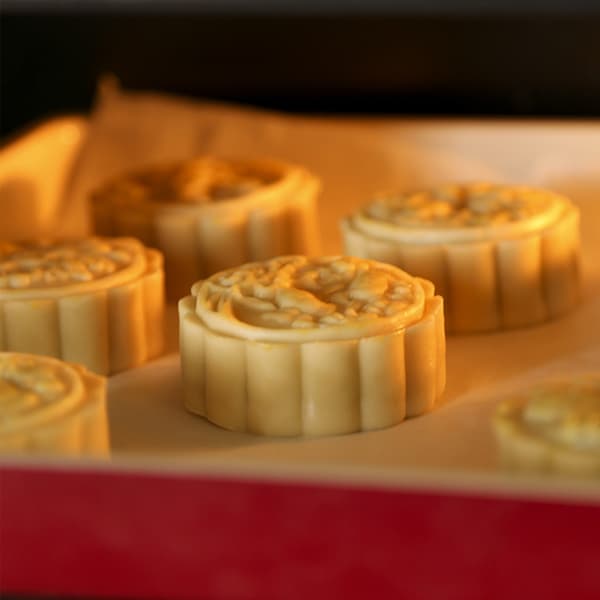 150g Månekakeform med 4 Blomsterstempler Håndpresse Månekake Bakeform