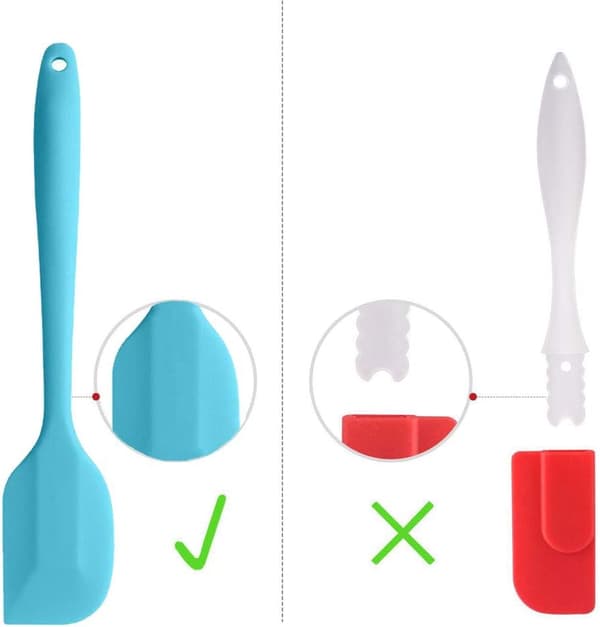 Silikonspatelsett - Rosa 6 deler non-stick gummispatel