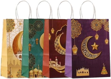 4 stk Ramadan & Eid Gaveposer i papir Multipakke, Små Ramadan Eid Ramadan Eid