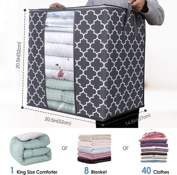 Förvaringsväskor [3-pack/100L] Stora filtar Kläder Organisation