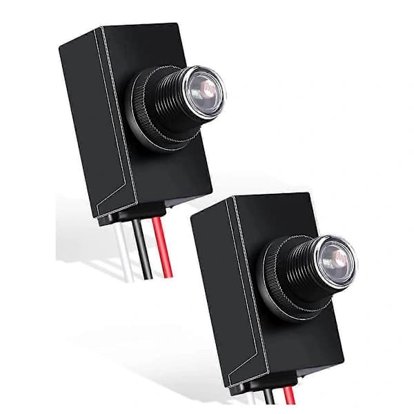 2-pack Dusk-to-Dawn Sensor for Outdoor Lighting 120-277V Photoelectric Switch Photocell Light Sensor
