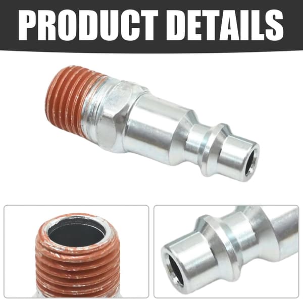 10 stk. motiv T-stil luftplugg, 1/4\" NPT utvendig pneumatisk plugg, kompressortilbehør -