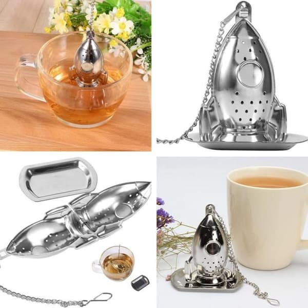 Tekula, Tesil i rustfrit stål, Tesil med net, Teinfuser med kæde/drypbakke