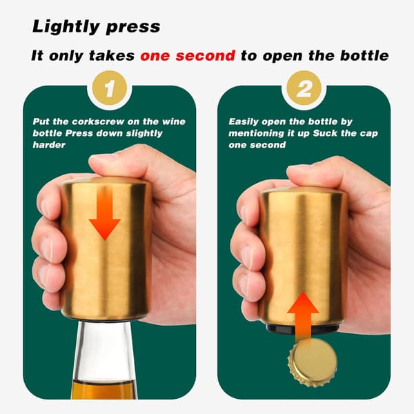 Automaattinen pullonavaaja, magneettinen kultainen ABS