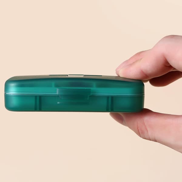 Portable Weekly Pill Box with 6 Compartments, Holds Medicine DXGHC
