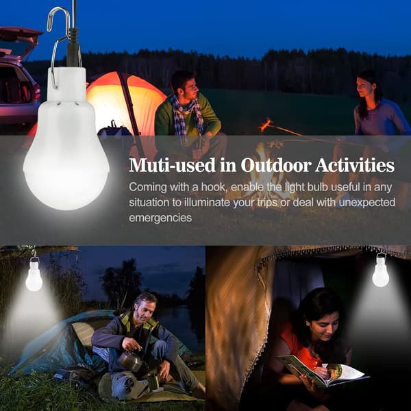 LED Solar Lights Outdoor Set of 2, Solar Camping Light, Solar Lamp