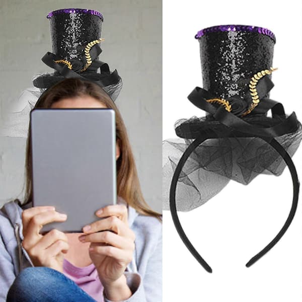 Børn Fascinators Høj Hat med Blomsterfjer Pillbox Hat til Piger Make-up Fest til Halloweenfest Opera[DB] 1 1