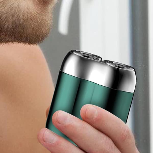 Bærbar barbermaskin for menn, oppladbar, USB, mini tørr grønn - Grün